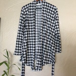 Houndstooth Wrap Cardigan